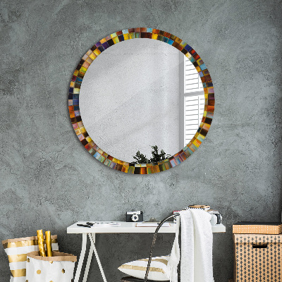 Miroir rond avec décoration Motif radial abstrait