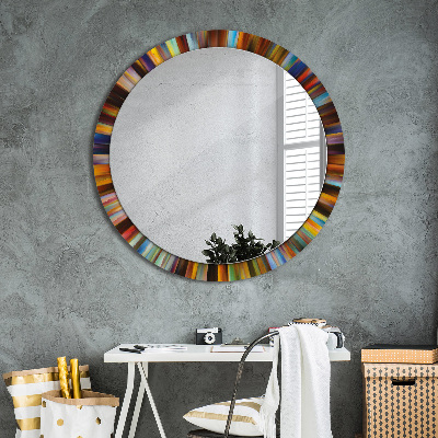 Miroir rond avec décoration Motif radial abstrait