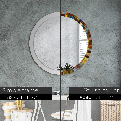 Miroir rond avec décoration Motif radial abstrait
