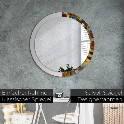 Miroir rond avec décoration Motif radial abstrait