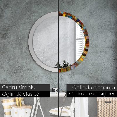 Miroir rond avec décoration Motif radial abstrait