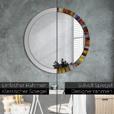 Miroir rond avec décoration Motif radial abstrait