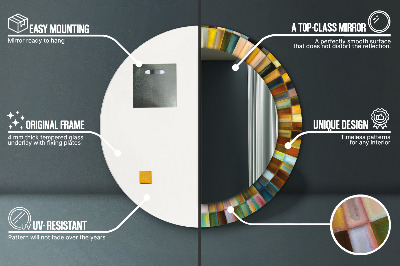 Miroir rond avec décoration Motif radial abstrait