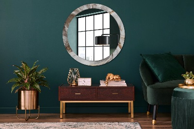 Miroir rond imprimé Marbre clair
