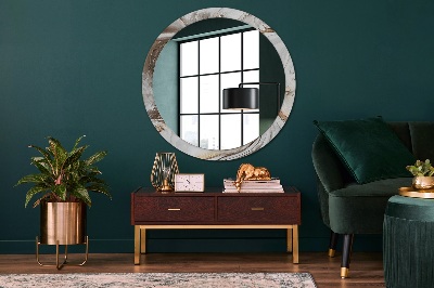 Miroir rond imprimé Marbre clair