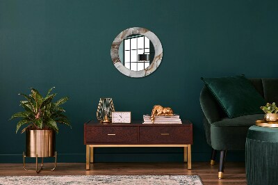 Miroir rond imprimé Marbre clair