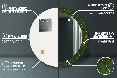 Miroir rond avec décoration Feuille abstraite