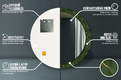 Miroir rond avec décoration Feuille abstraite