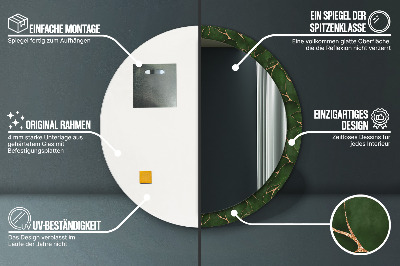 Miroir rond avec décoration Feuille abstraite