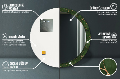 Miroir rond avec décoration Feuille abstraite