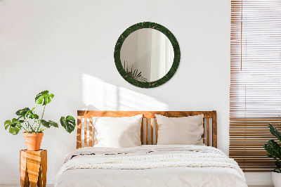 Miroir rond avec décoration Feuille abstraite