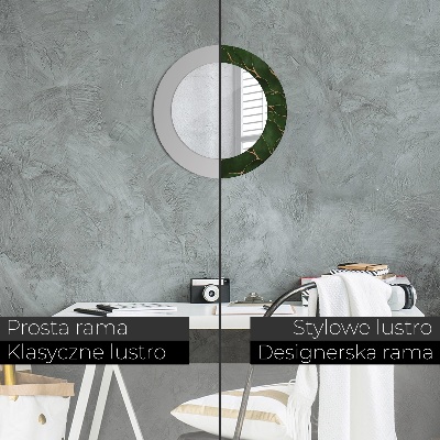 Miroir rond avec décoration Feuille abstraite