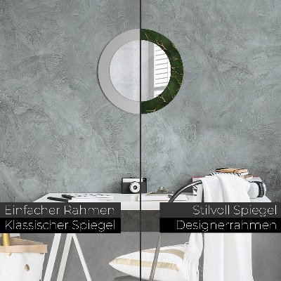 Miroir rond avec décoration Feuille abstraite
