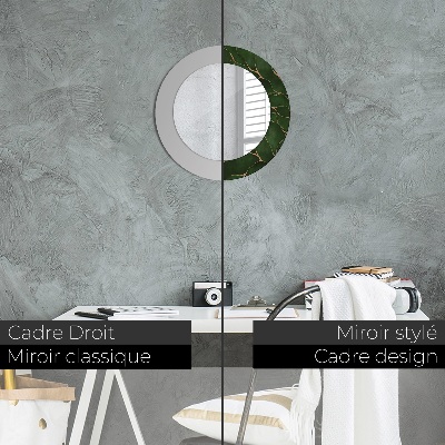 Miroir rond avec décoration Feuille abstraite
