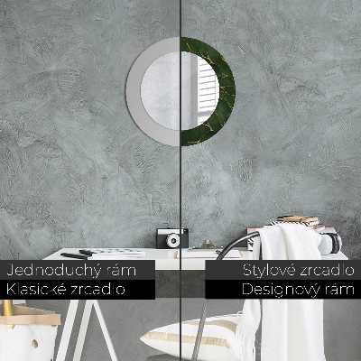 Miroir rond avec décoration Feuille abstraite