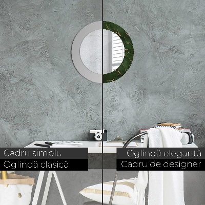 Miroir rond avec décoration Feuille abstraite