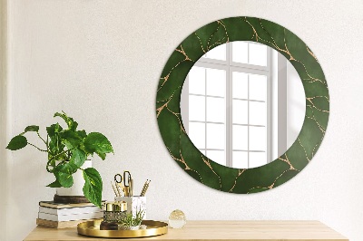 Miroir rond avec décoration Feuille abstraite