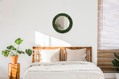 Miroir rond avec décoration Feuille abstraite