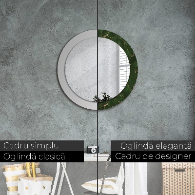 Miroir rond avec décoration Feuille abstraite