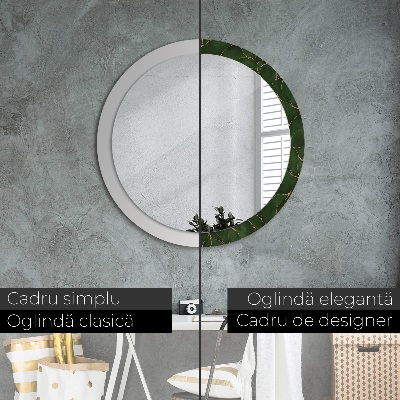 Miroir rond avec décoration Feuille abstraite
