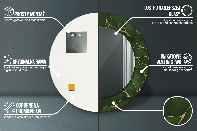 Miroir rond avec décoration Feuille abstraite