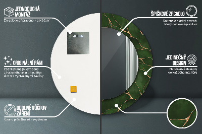 Miroir rond avec décoration Feuille abstraite