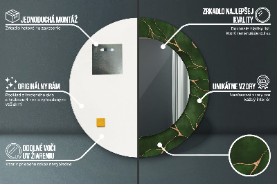 Miroir rond avec décoration Feuille abstraite
