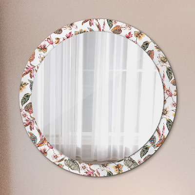 Miroir rond imprimé Fleurs vintage