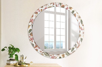 Miroir rond imprimé Fleurs vintage