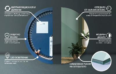 Miroir rond élégant led