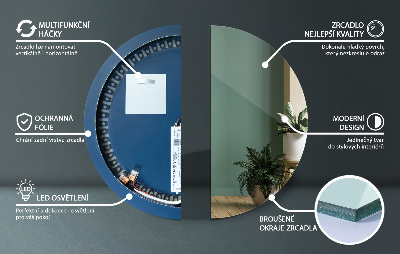 Miroir rond élégant led