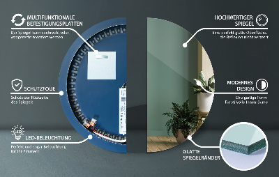 Miroir rond élégant led