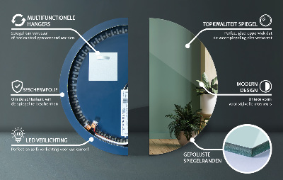 Miroir rond élégant led