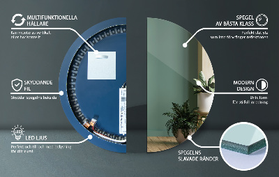 Miroir rond élégant led
