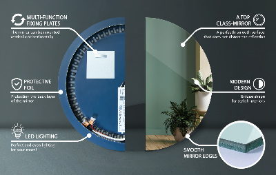 Miroir rond élégant led