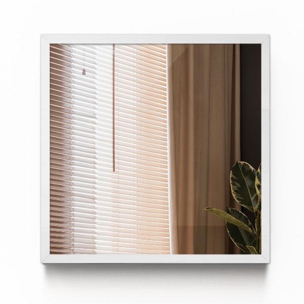 Miroir rectangulaire cadre blanc