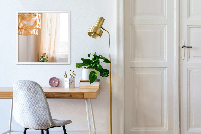 Miroir rectangulaire cadre blanc