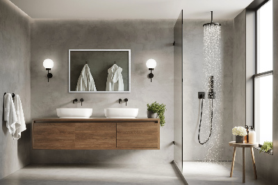 Miroir rectangulaire cadre blanc