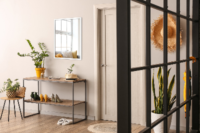 Miroir rectangulaire cadre blanc