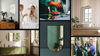 Miroir ovale taillé décoratif
