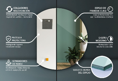 Miroir rond coupé contemporain