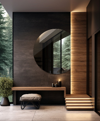 Miroir rond coupé contemporain