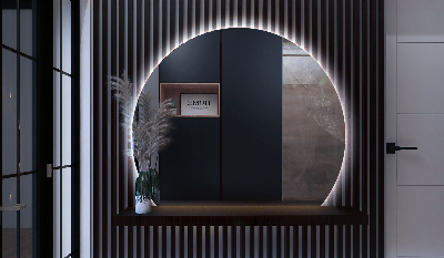 Miroir demi cercle lumineux