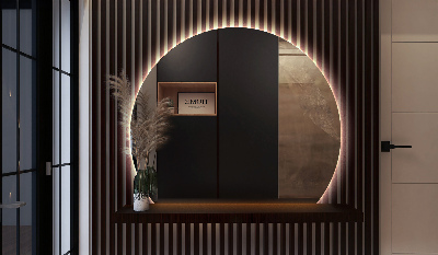 Miroir demi cercle lumineux