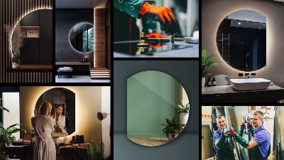 Miroir demi cercle lumineux
