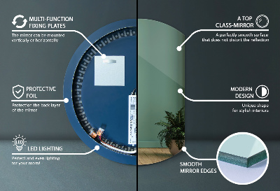 Miroir demi cercle lumineux