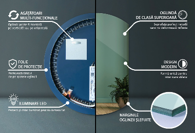 Miroir demi cercle lumineux