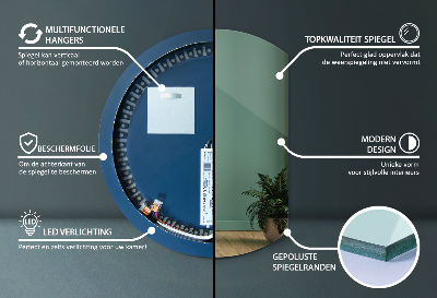 Miroir demi cercle lumineux