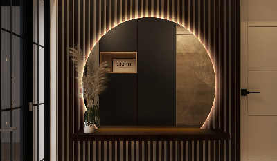 Miroir demi cercle lumineux