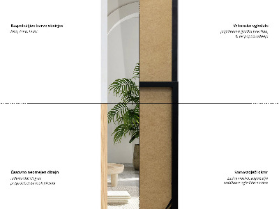 Miroir sur pied dans un cadre blanc 36x156 cm